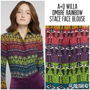 🎀SOLD🎀Alice + Olivia Willa Ombre Rainbow Stace Face Blouse